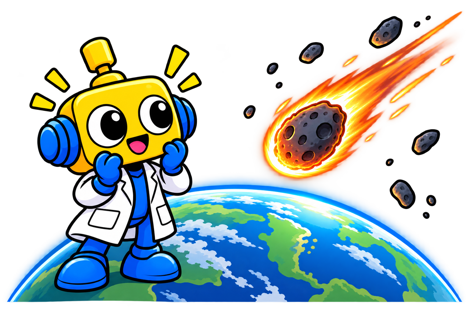 Robot ilmuwan melihat kilatan meteor ketika pecahan batu ruang angkasa memasuki atmosfer Bumi.