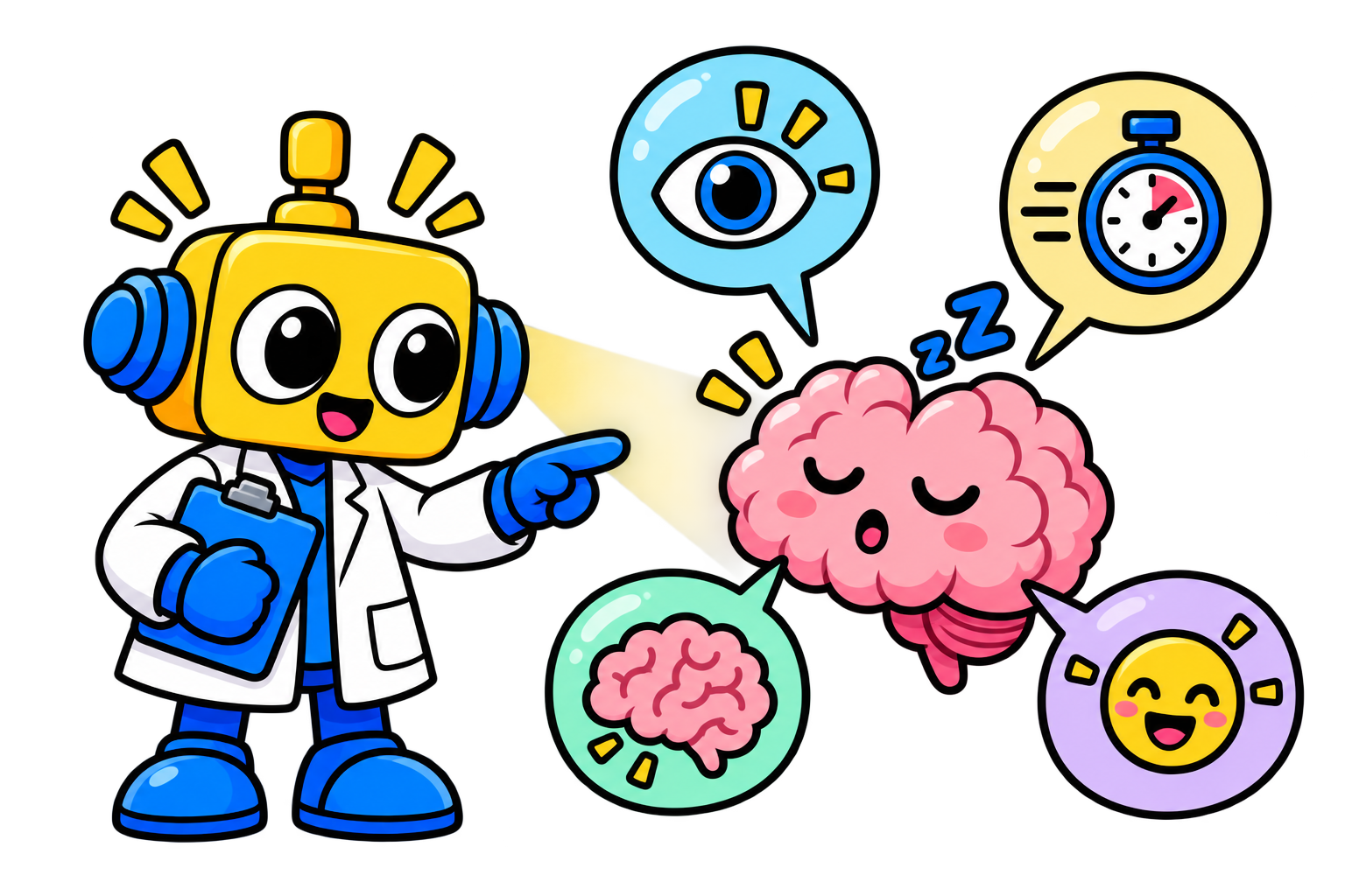 Robot menjelaskan hubungan tidur dengan perhatian, ingatan, suasana hati, dan fungsi tubuh.